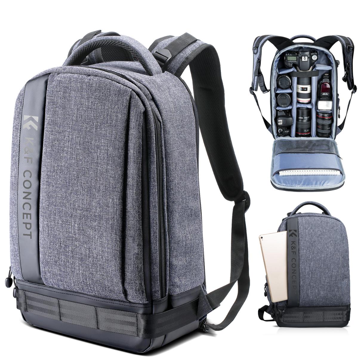 Professional DSLR Camera Backpack Grey Large 17.3*6.3*11.4 inches