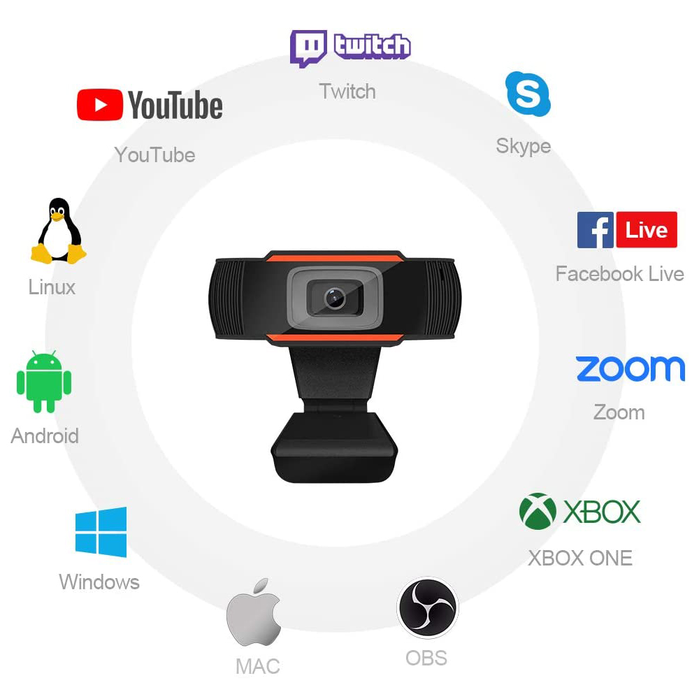 H100 60FPS Webcam with Fill Light Autofocus 1080p USB Webcam with Dual  Microphones Plug and Play USB Webcam for PC Desktop Mac Zoom Skype   - KENTFAITH